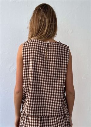 Leonie check top Check Brown/Offwhite Boii Studios 